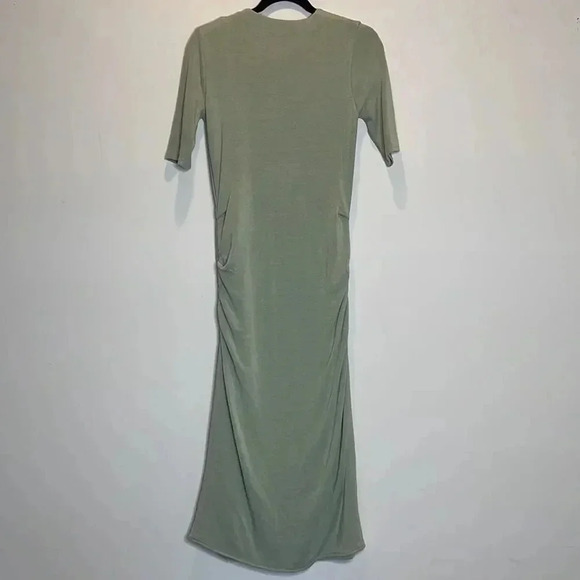 Rebecca Taylor Green Ruched TShirt Dress with lining - Picture 10 of 13